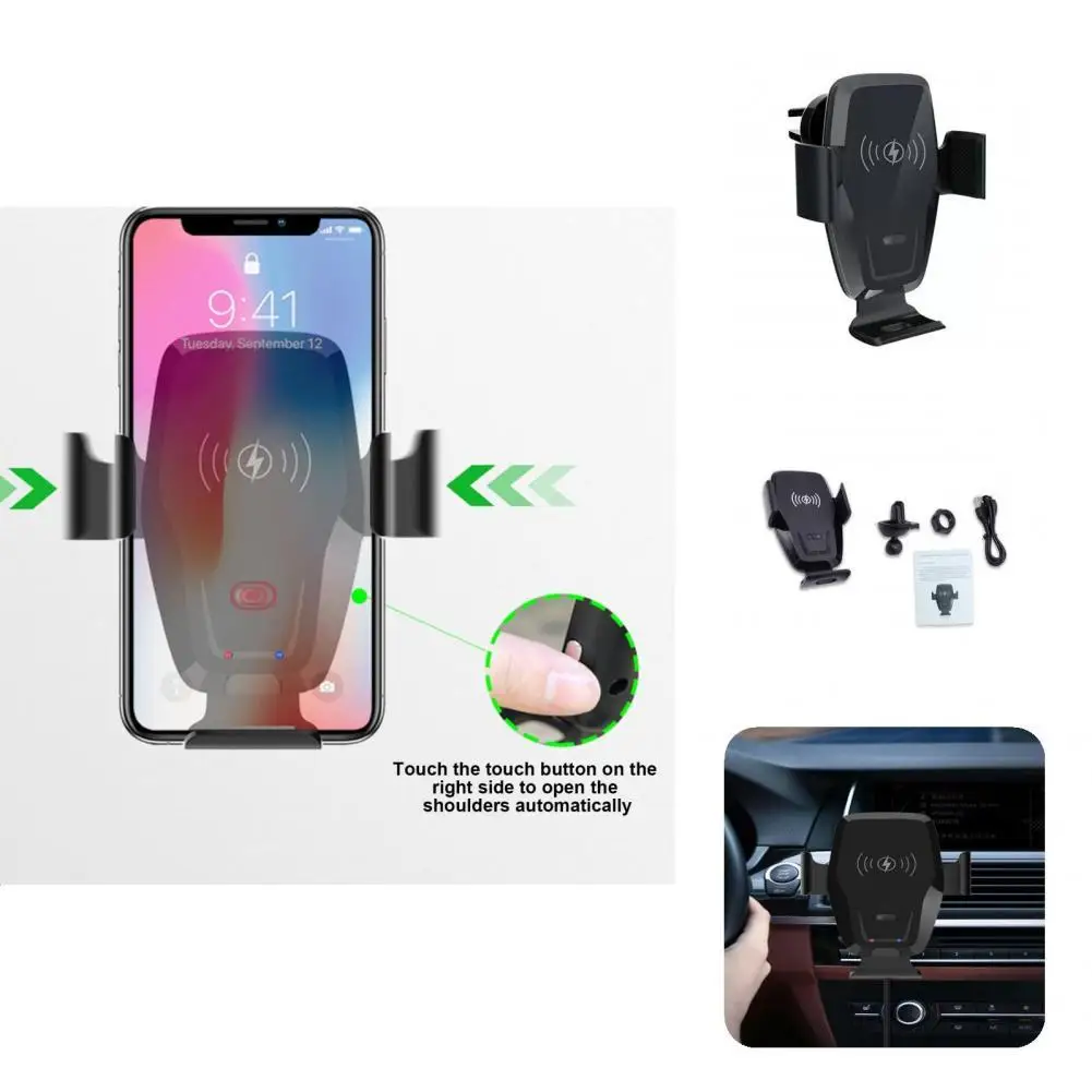 

Высококачественный кронштейн для автомобильного выхода, интеллектуальное оборудование, 10 Вт, автоматическое быстрое зажимное зарядное устройство, подставка для телефона, зарядное устройство, крепление для телефона