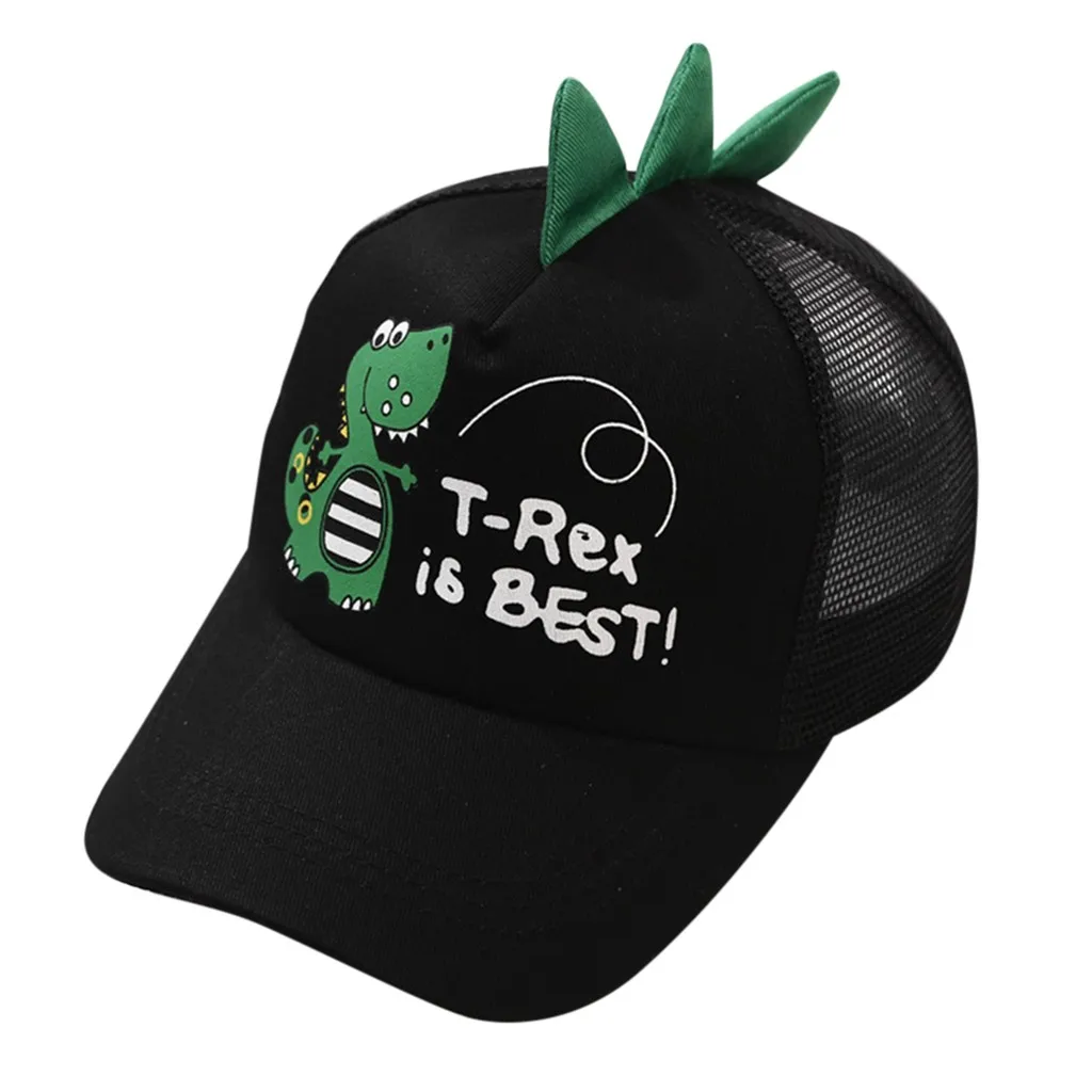 Бейсболка с вышивкой динозавра для мальчиков и девочек Детская кепка от солнца