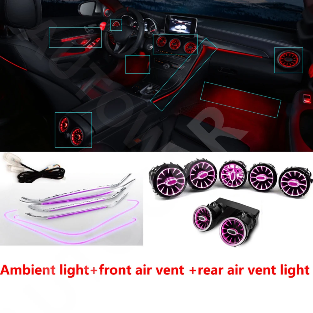 

Upgrade Atmosphere Light Mui-ti Color For Mercedes Benz X253 260l C260 c200 Ambient Light Nozzles Noen Light RGB Turbine Air Ven
