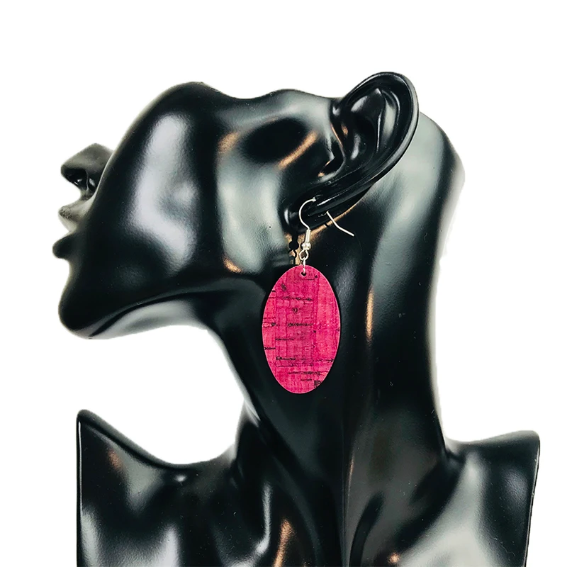 Cpop овальные винтажные деревянные серьги из искусственной кожи для женщин