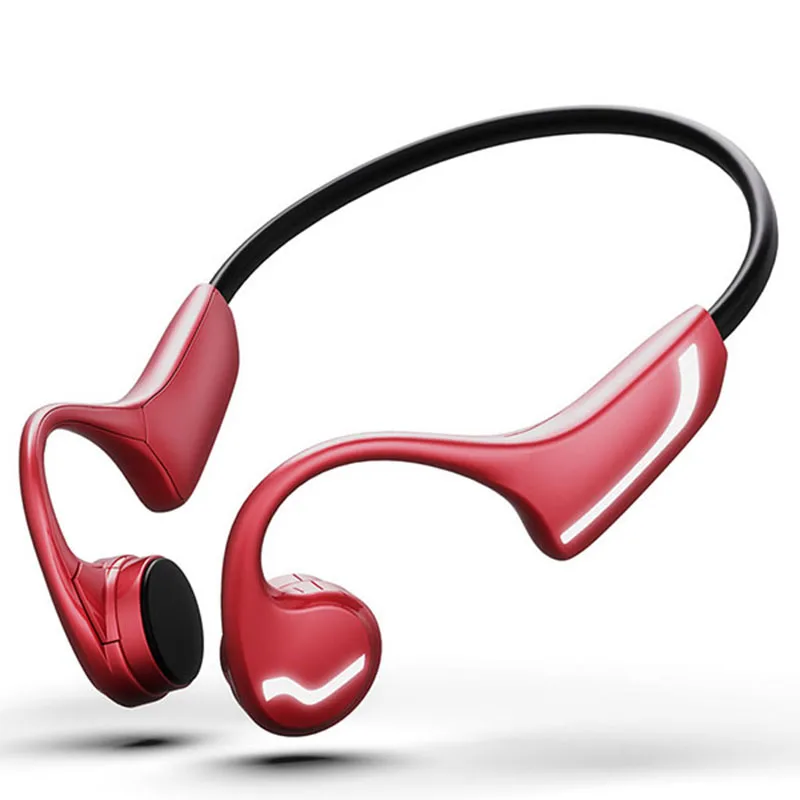 Fones de Ouvido Esportes à Prova Condução Óssea Bluetooth Dsweatágua Sweatproof Fone Longa Espera Vermelho h9 5.0
