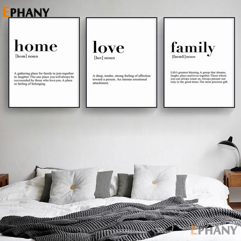 Настенный плакат Love Family для дома Простой настенный рисунок Минималистичная