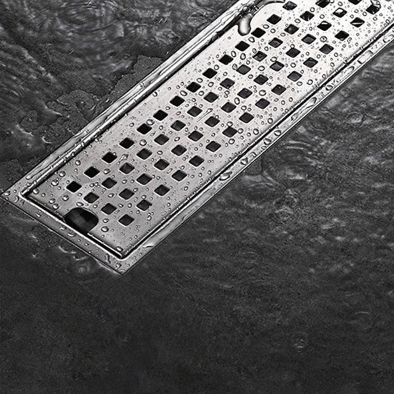 Линейный дренаж для душа 12/24 дюйма со съемной панелью с отверстиями квадротрета