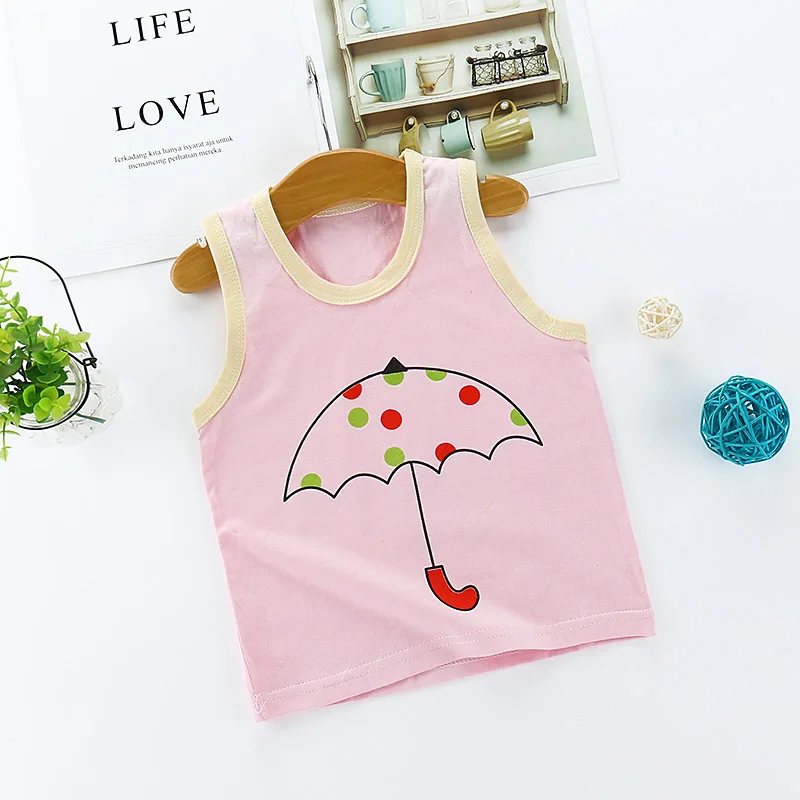 2019 летний детский жилет без рукавов хлопковая Повседневная Милая Одежда для