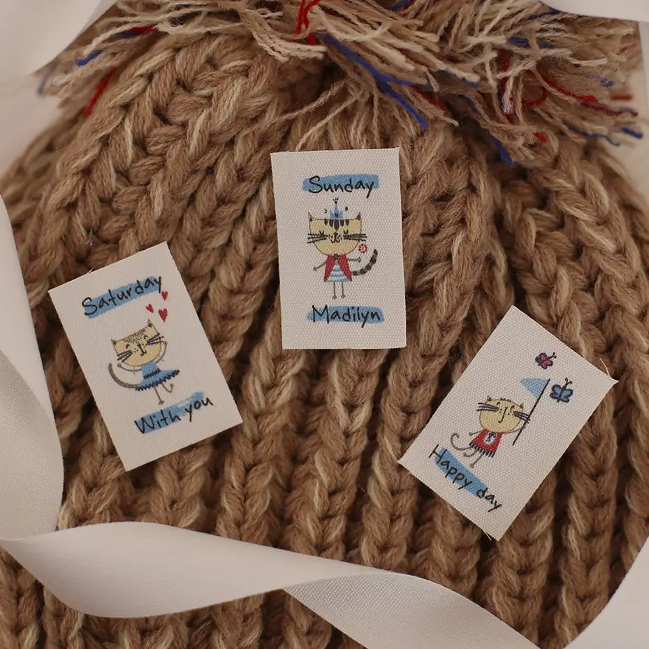 

25x40mmCustom sewing/brand label, clothing label, cotton ribbon label, ironing label, handmade label, children's cartoon pattern