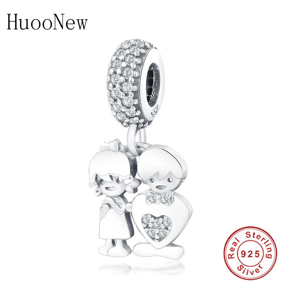 Оригинальный брендовый браслет HuooNew с подвесками серебряный для мальчиков и
