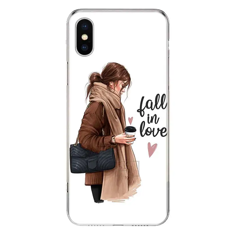 Принцесса Женский Босс Кофейный Чехол для телефона Apple iPhone 11 12 13 14 Pro 7 XR X XS Max 6 6S 8 Plus + Mini 5 SE Печать Мягкий.