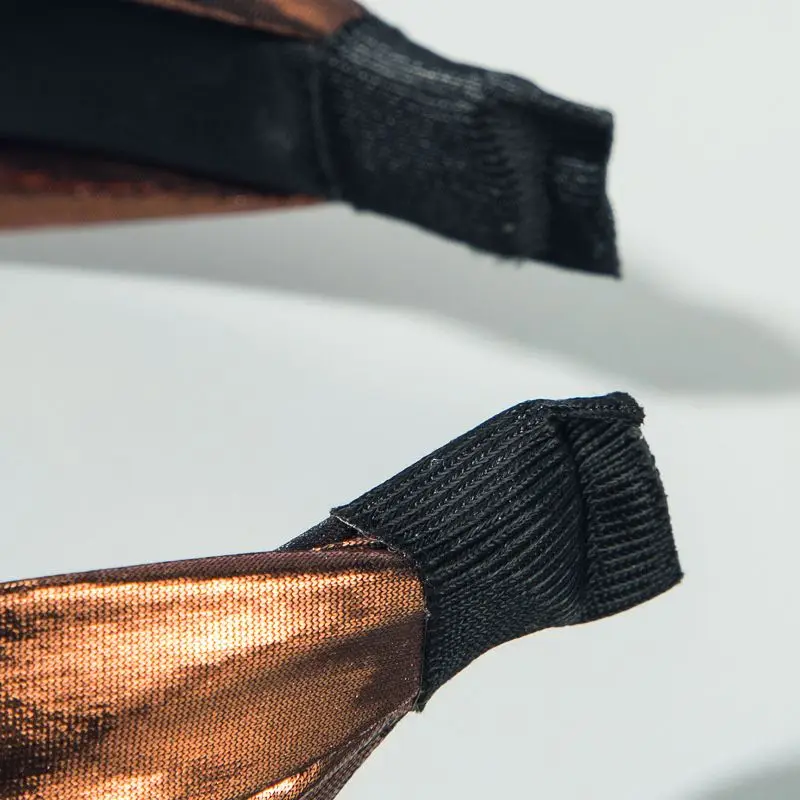 

Fashion Women Bright Cloth Hair Hoop Bow knot Cross Tie Wide Side Headband Decor