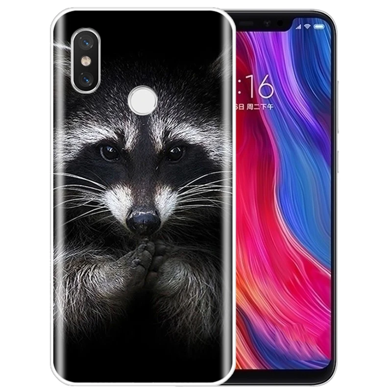 Животный принт енота лисы мягкий чехол для телефона Xiao MI 4 4S 5 6 5S плюс 5C 6X 8 Pro 8se 8Lite