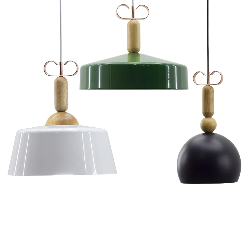 

Fashion Indoor lighting pendant lights Wood and aluminum lamp restaurant bar coffee dining room LED hanging light fixture