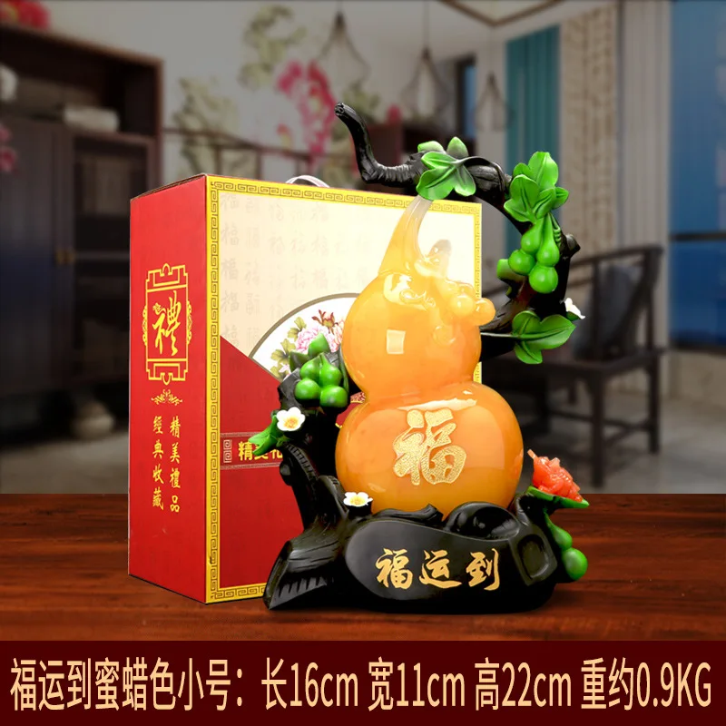 

Zhaocai gourd ornaments fortune to creative home living room wine cabinet decoration crafts Feng Shui opening gift