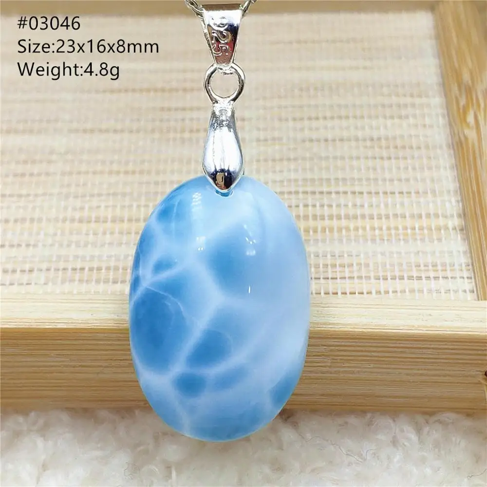 

Natural Blue Larimar Pendant Heart Love For Women Men Water Pattern 23x16x8mm Crystal Oval Love Necklace From Dominia AAAAA
