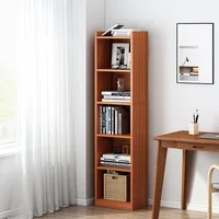 Bookshelf Corner Cabinet Narrow Edition Simple Floor Economical Storage Cabinet Saves Space and Small Corner Storage Bookcase
