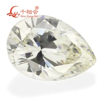 ij yellowish white color pear shape for cubic zirconia loose cz stone made by xianxiang hui 10pcs per bag