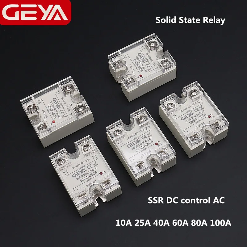 Однофазное твердотельное реле GEYA SSR 10DA/25DA/ 40DA/60DA/80DA/100DA DC В AC с пассивной