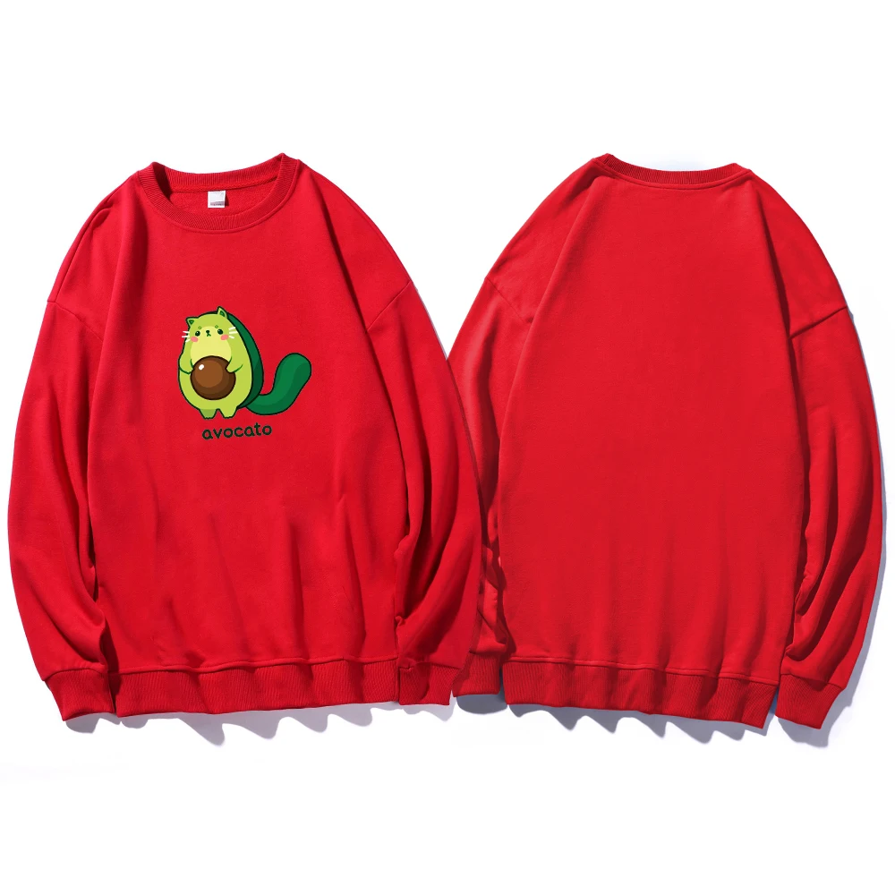 Oversized Hoodies Avocado Print Crewneck Sweatshirts Spring Harajuku Casual Vintage Korean Hoody Pullovers Women Men Sweetshirts