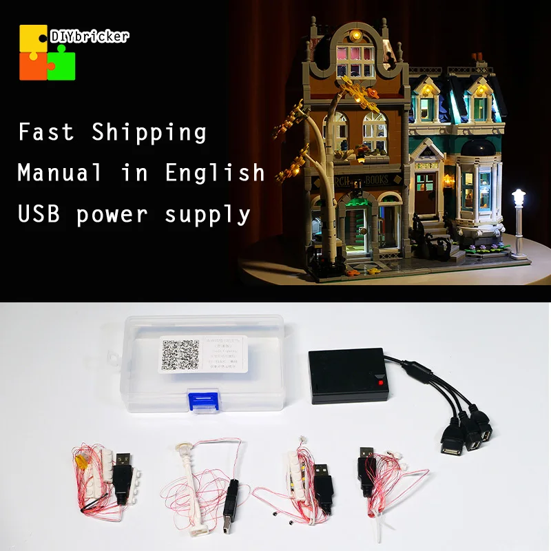 

Light Kit For 10270 Creator Bookshop Toys Building Blocks Model (Only lights)