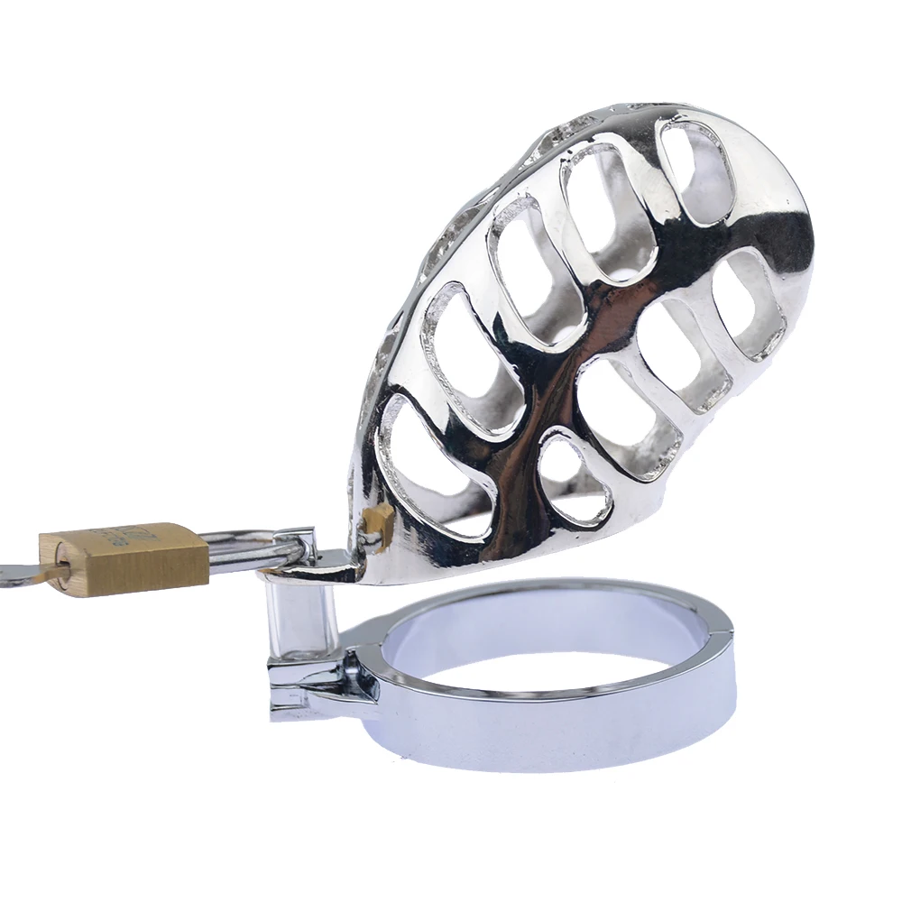 Новейшая Мужская клетка для пениса из нержавеющей стали кольцо Пояс верности