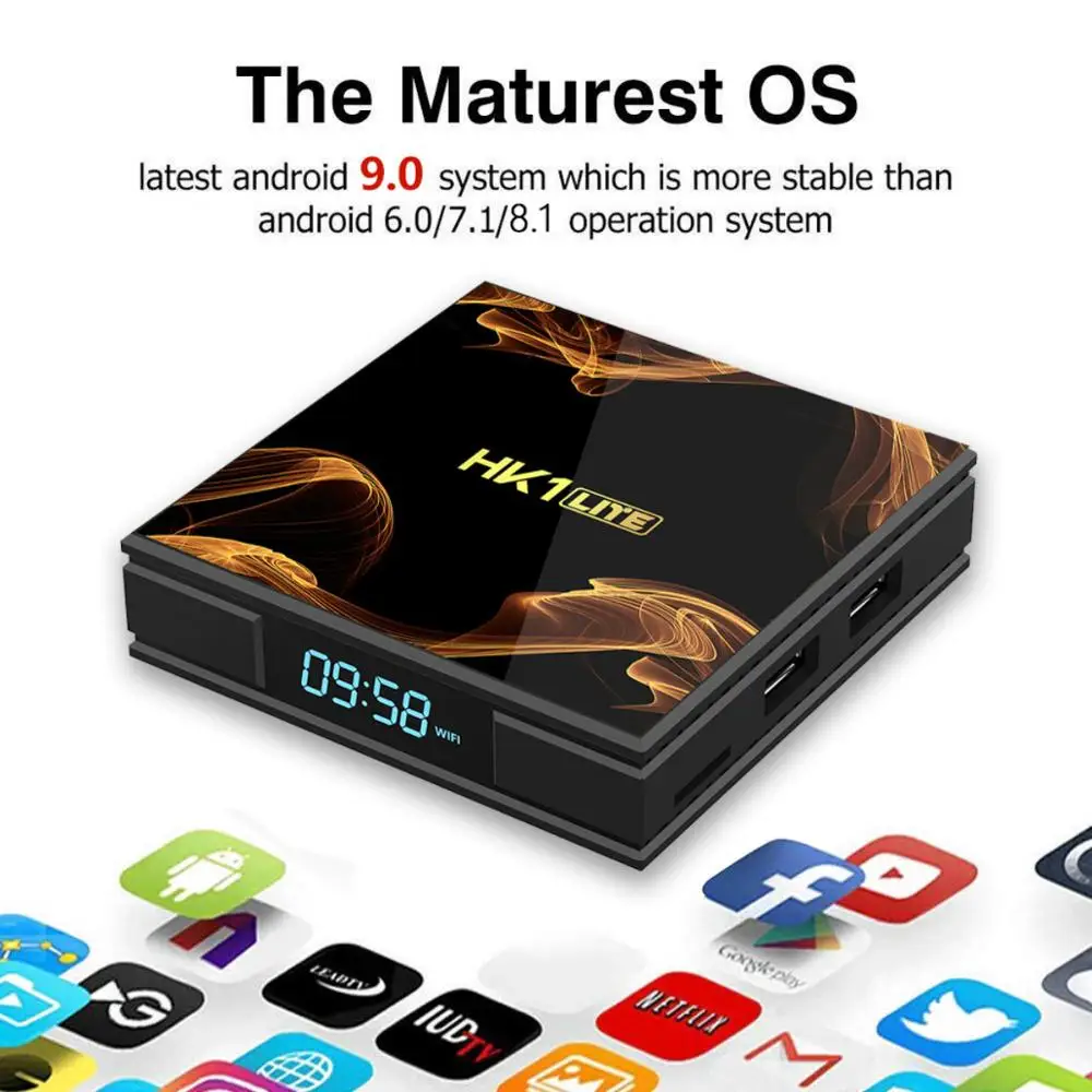 HK1 LITE ТВ приставка Android 9 0 Rockchip RK3228A Смарт 28нм Четырехъядерный 4K HDR 2 4G Wifi Google плеер