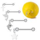 Пирсинг для соски женский с пятиконечной звездой, 12 мм 14 мм 16 мм 18 мм, 2 шт.