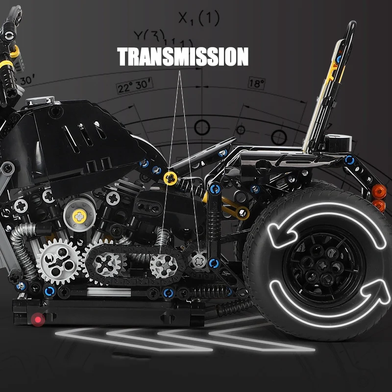 

03020 Technics Halley Heavy Duty Motorcycle Building Block Assemble Model Bricks Toy For Boy Gifts Collection For Kids Gifts