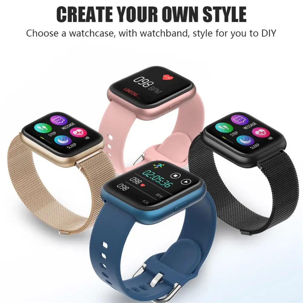 Смарт-часы P6 для мужчин и женщин с пульсометром фитнес-трекер измерения