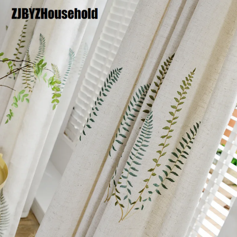 

Korean Rural Embroidered Curtains for Living Dining Room Bedroom