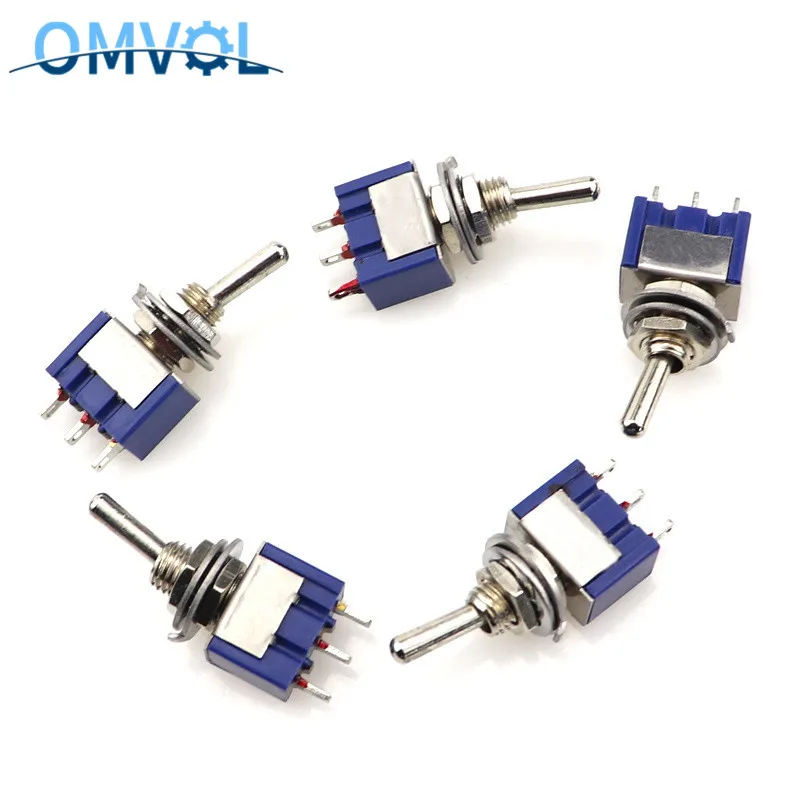 5 шт. мини MTS-102 3-контактный SPDT ON-ON 6A 125VAC миниатюрные тумблеры