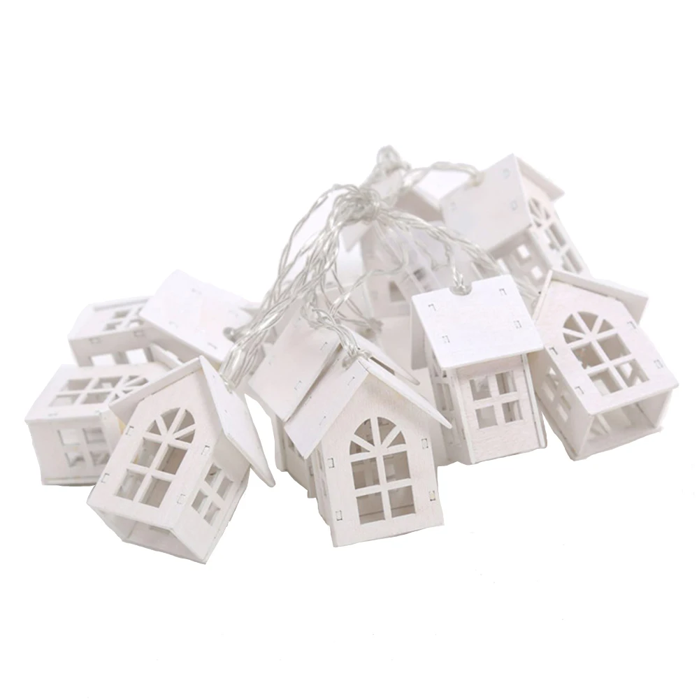 

Деревянная светодиодная гирлянда в виде домика 2 метра