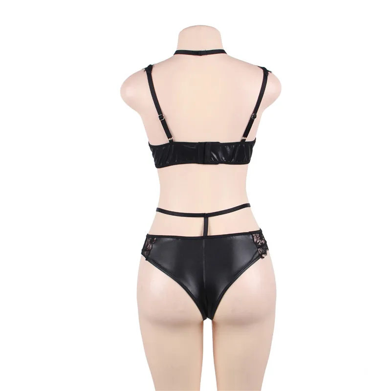 

Sexy Lace Bra and Panty Set Black Eyelash Lash Spaghetti Strap Cups Bra Set Plus Size Underwear Breathable Lingerie Set RS80625