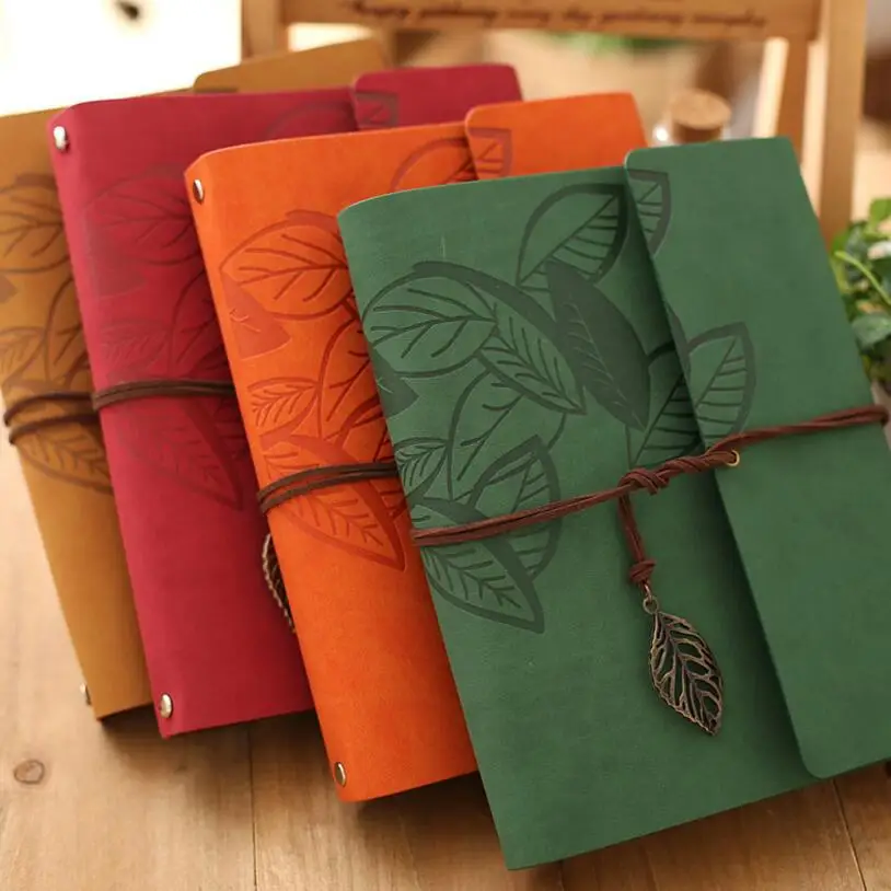 Новинка 2020 винтажный кожаный альбом для скрапбукинга кленовый лист ретро