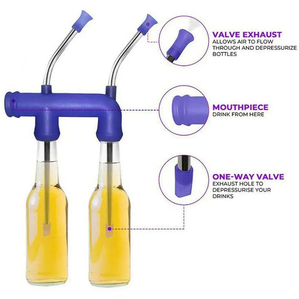 Двойной пиво трубка Пивной диспенсер для Колледж вечеринок Рождественский день