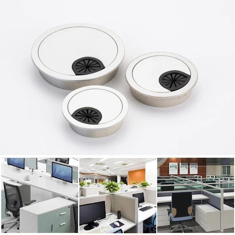 

Plastic Desk Table Grommet Cable Cord Hole Cover Threading Box For Home Office Ye-hot