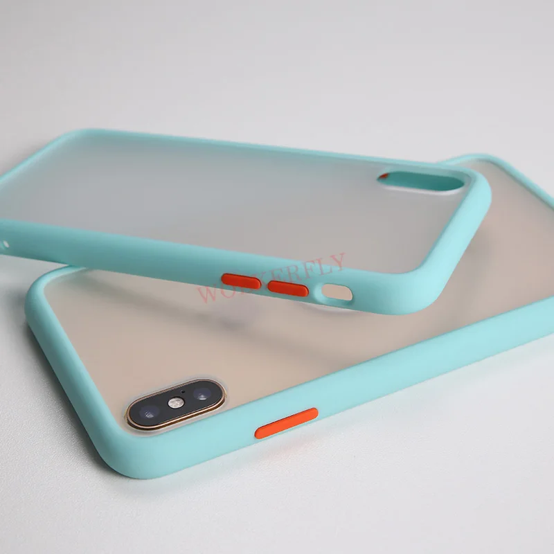Противоударный защитный чехол для телефона iPhone 11 Pro XR XS Max X 10 8 6 6s 7 Plus, мягкий полупрозрачный жесткий чехол - Цвет: Blue