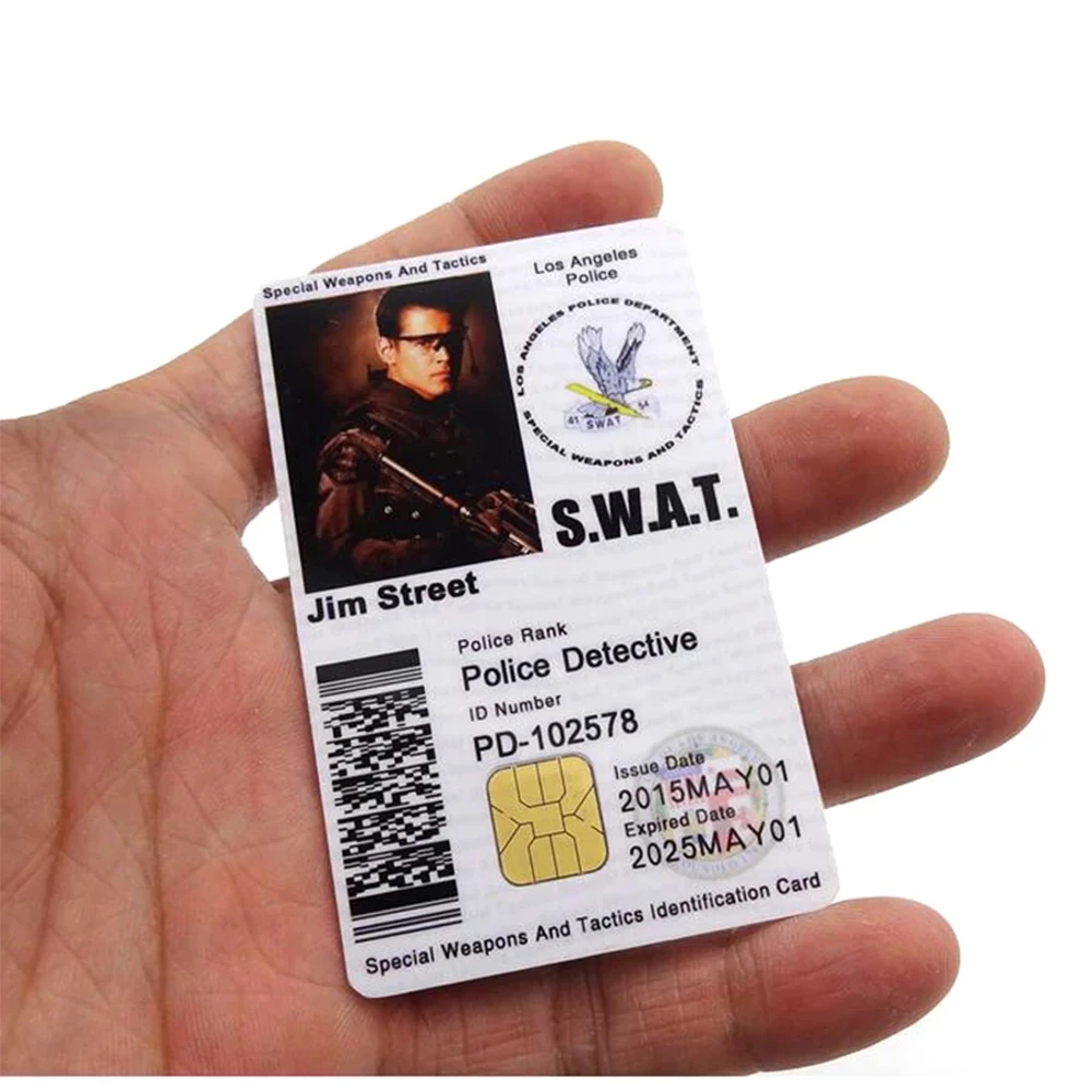 

Movie Cosplay United States LA Los Angeles SWAT Badge Leather Case Holder ID Card Driving License Wallets Holder