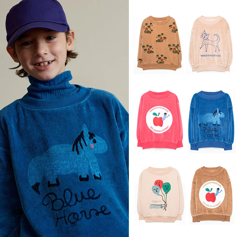 

Детская толстовка Weekendhouse, осень 2021, Детские Модные свитшоты, дизайнерские брендовые Зимние флисовые повседневные топы для мальчиков и дево...