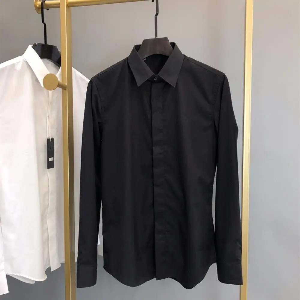 Брендовая мужская модная повседневная рубашка с длинными рукавами и принтом