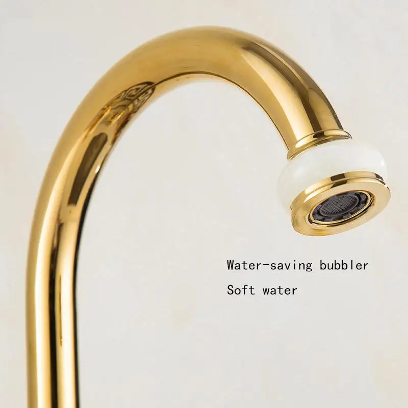 Смесители для умывальника с поворотом на 360 градусов евро Золотой смеситель