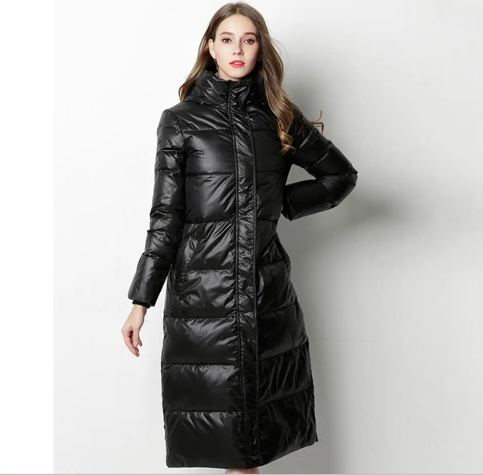 hiver manteau femme s Long vers le bas Parka bluc canard vers le bas veste chaude epaisse veste manteau femme A capuche непроницаемая одежда pardessus