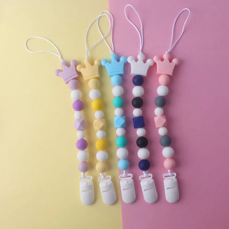 Handmade Silicone Pacifier Chains BPA Free Teething Holder Baby Teether For Teeth Eco-friendly Clips Chain | Мать и ребенок