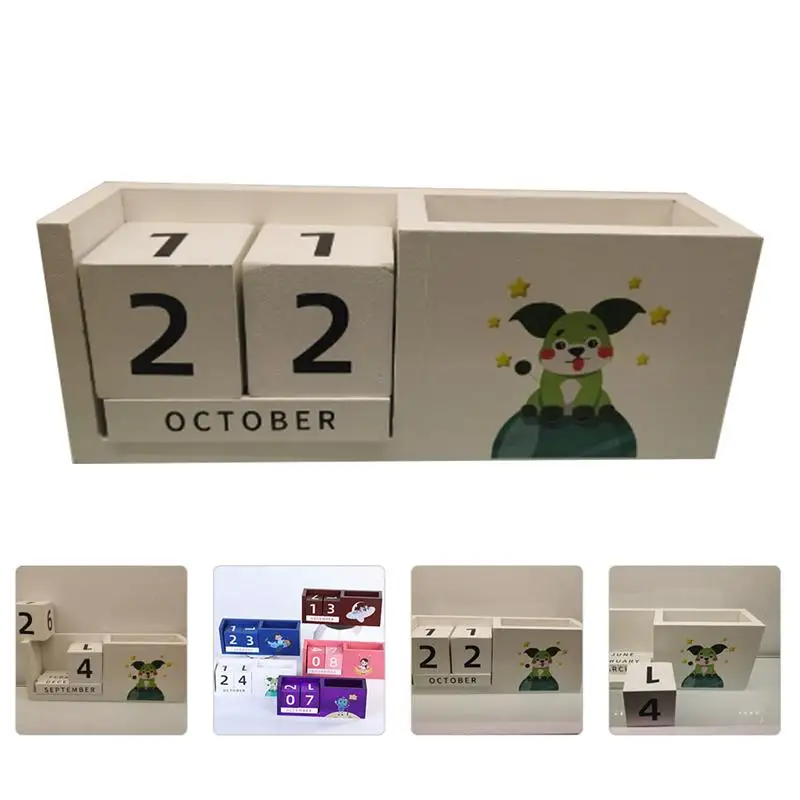 

1pc Creative Desktop Calendar Pen Container Multifunctional Calendar Pen Holder