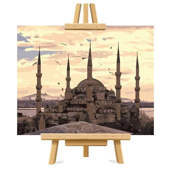 

mosque Picture DIY Painting By Numbers Colouring Zero Basis HandPainted Oil Painting Unique Gift Home Decor
