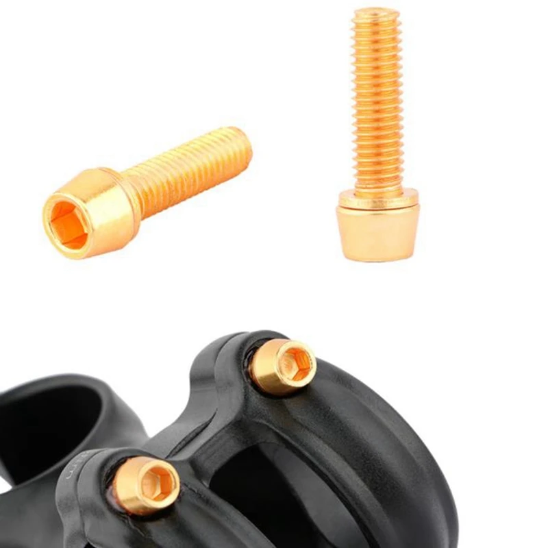 

6pcs Bicycle Handlebar Screws Titanium-plated Colorful Stainless Steel Screws M5*18MM Stem Riser Screw In Bolts Repair Tools