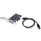 Карта адаптера Firewire, PCIe Firewire 800, Windows 10 с низкопрофильным кронштейном и кабелем, 3 порта (2x6 контактов 1x4 контакта) IEEE 1394
