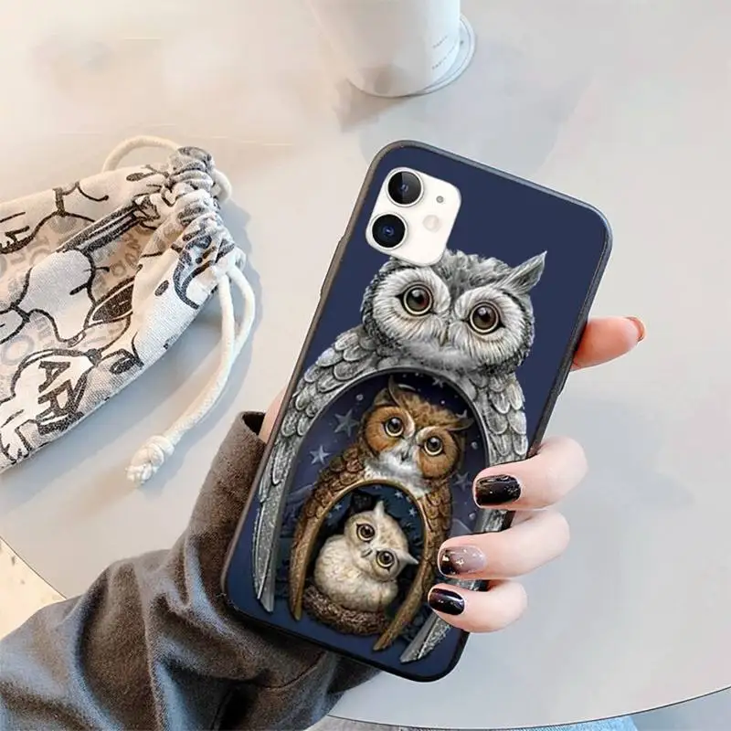 

Animal Night Owl Lovely Phone Case for iPhone 11 12 mini pro XS MAX 8 7 6 6S Plus X 5S SE 2020 XR