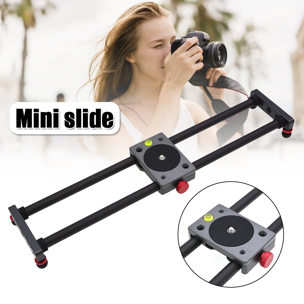 

Hot Desktop Mini Slider For Camera Universal Carbon Fiber Video Stabilizer Rail For Photography DSLR Camera Accessories