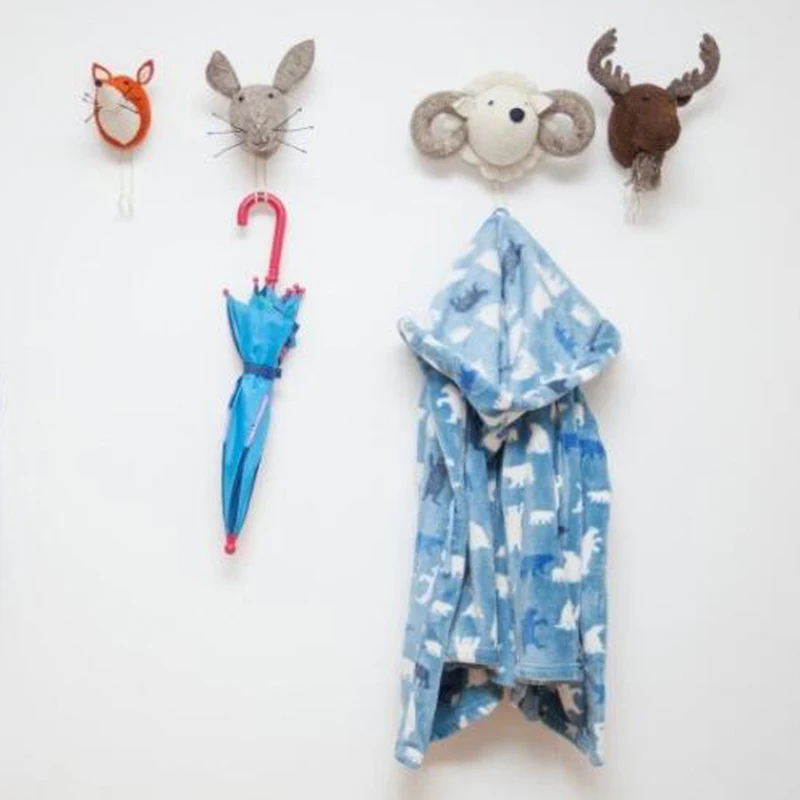 Декор для детской комнаты головы животных Настенный декор спальни мягкая