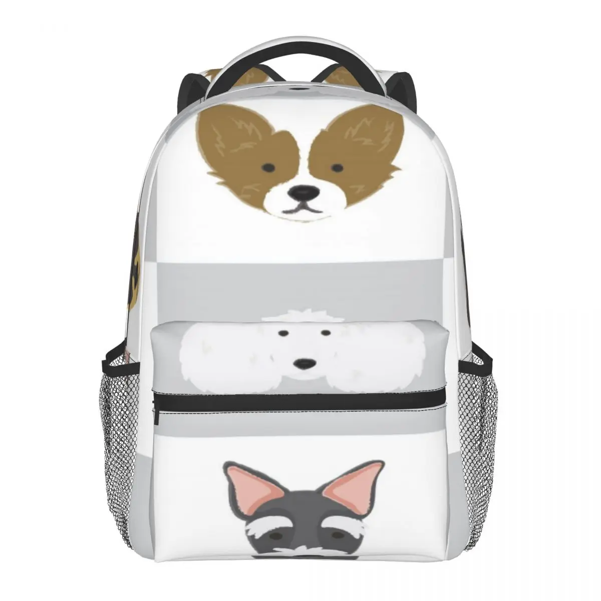

Unique Large Capacity Backpack Dog Face Collection Polyster Schoolbag College Laptop Backpack Travel Book Bag