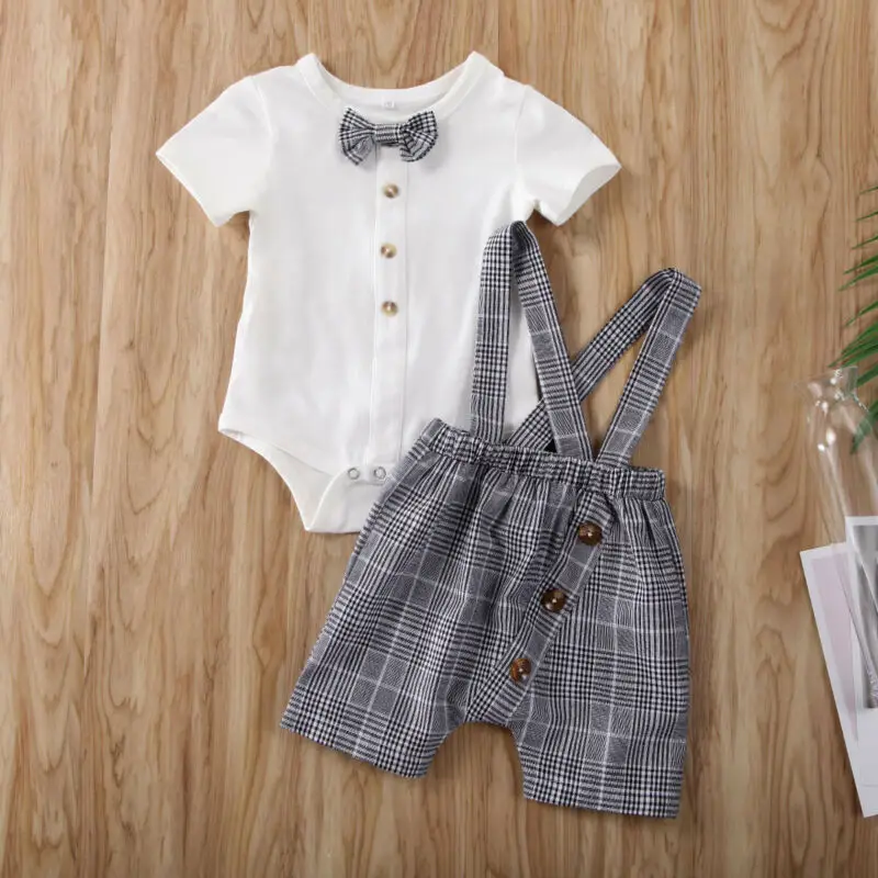 2020 Детская летняя одежда для новорожденных мальчиков комбинезон с