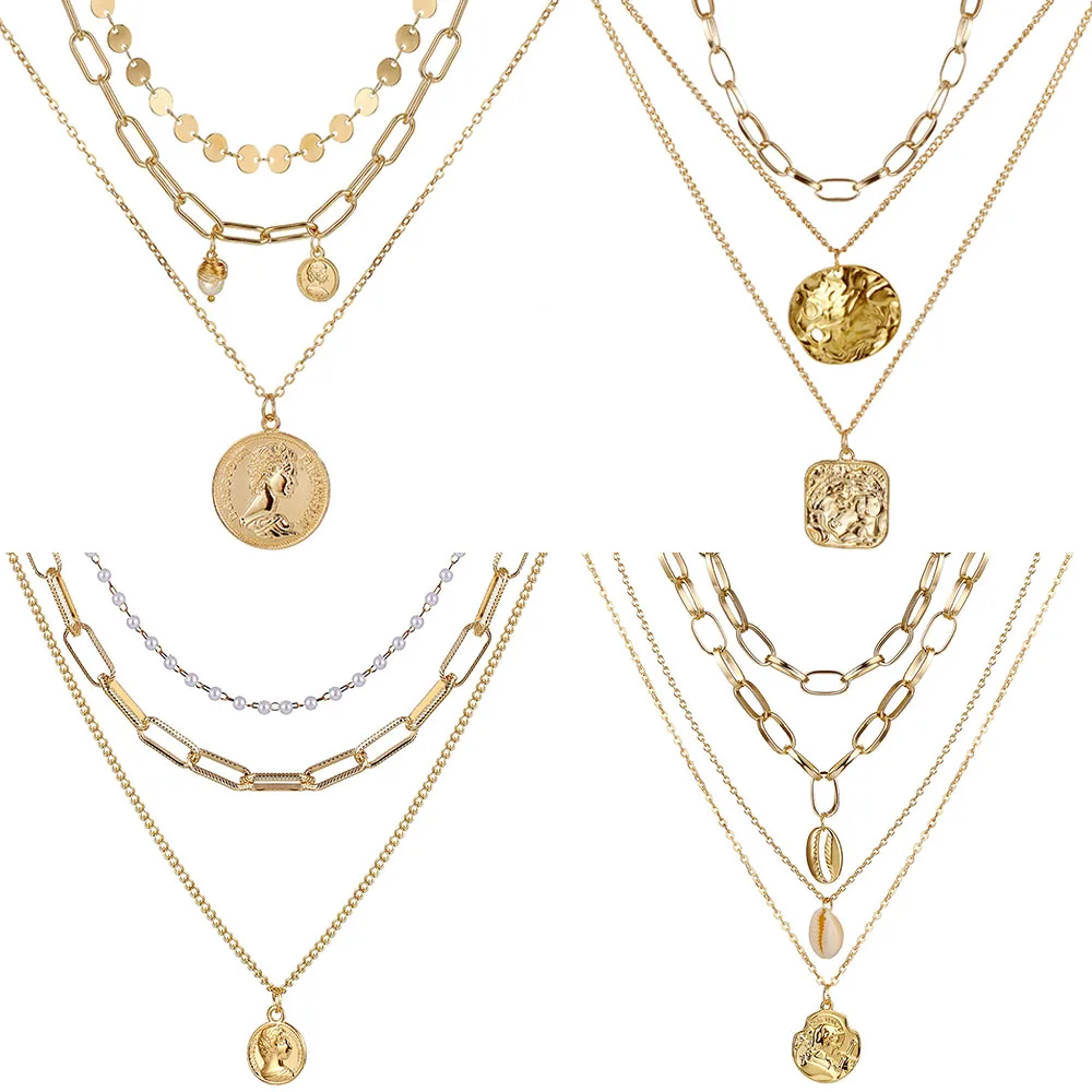 Женское винтажное ожерелье FAMSHIN в богемном стиле с подвеской виде звезды Луны